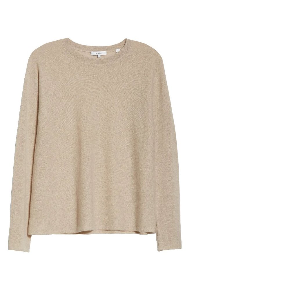 VINCE Dropped-Shoulder Cashmere Top, Small